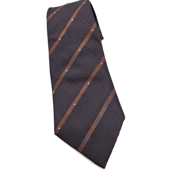 Gucci Vintage Made In Italy Silk Stripe Tie
